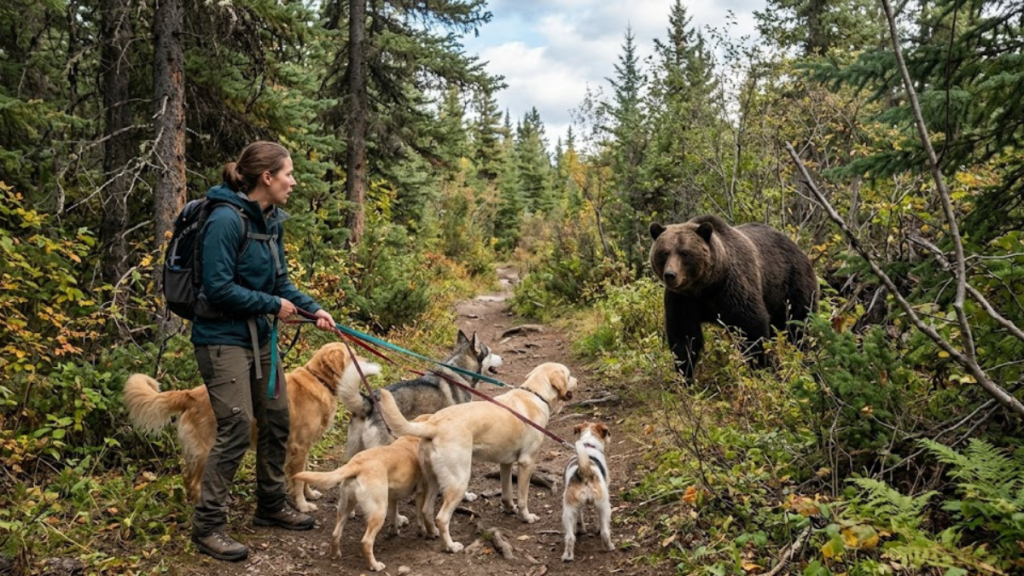 grizzly bear dog walker encounter
